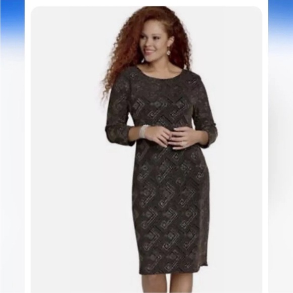 Monroe & Main Black & Bronze Shimmering Dazzling Body con Dress X Lg NEW - Picture 1 of 6